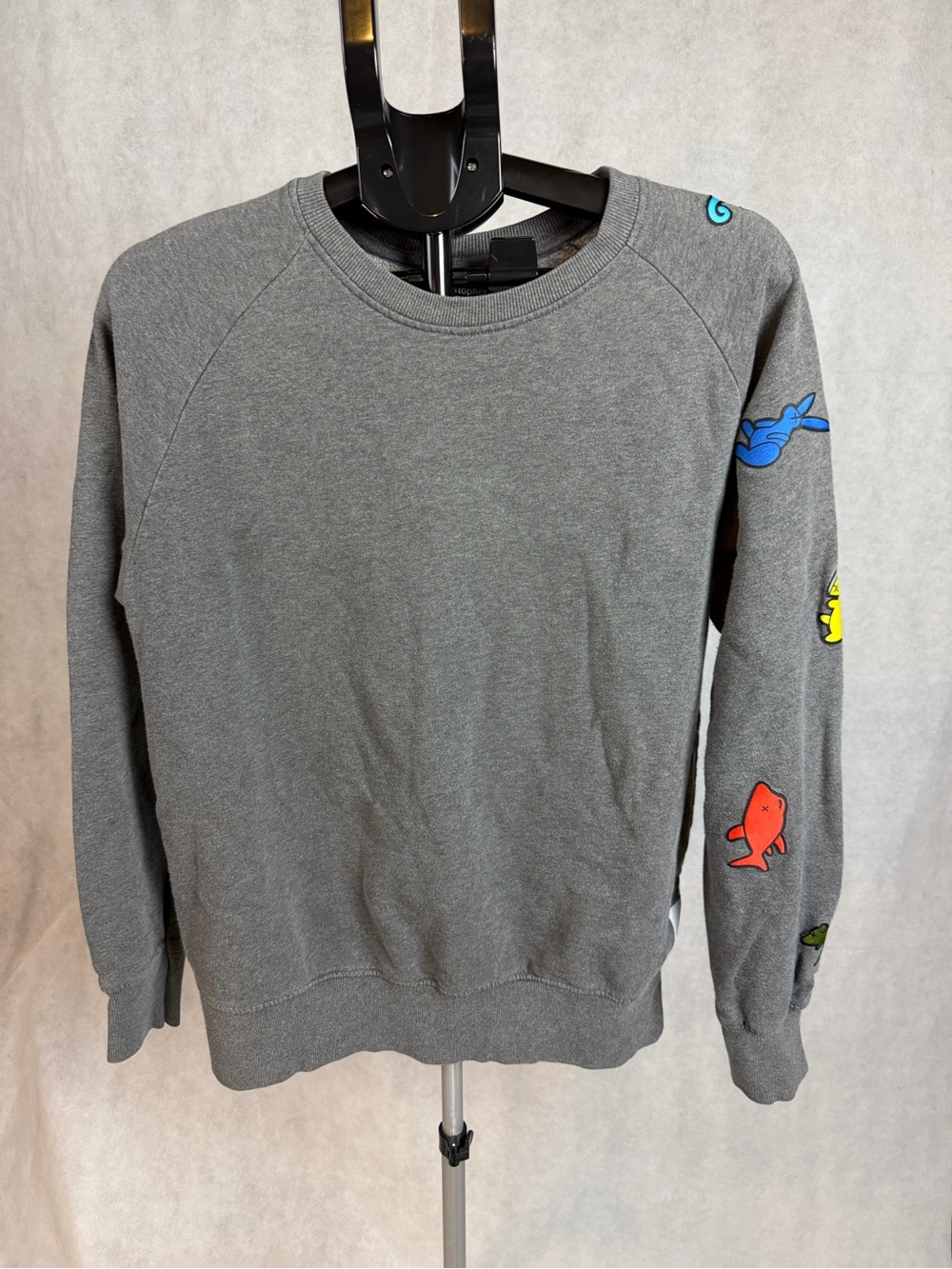 Christopher Raeburn Organic Cotton Graphic Sleeve Sweatshirt Gray Crewneck HTF